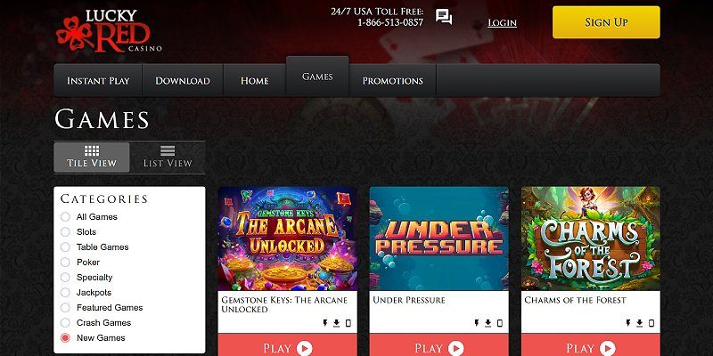 Lucky Red Casino casino lobby screenshot